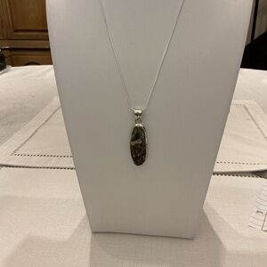 Bronzite Sterling Silver Pendant Necklace